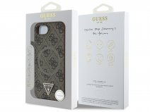 Guess Triangle Monogram MagSafe Case Bruin - iPhone 16e hoesje