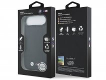 BMW M iPhone 17 Air hoesje - Stitched Leather Case met MagSafe Zwart