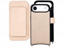 CaseMania 2in1 Bookcase met Koord en Minibag - iPhone 17 Air Hoesje Beige
