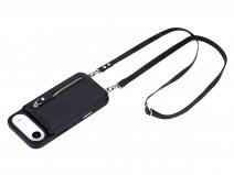 CaseMania Crossbody Wallet Case met Koord - iPhone 17 Air Hoesje Zwart