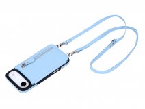 CaseMania Crossbody Wallet Case met Koord - iPhone 17 Air Hoesje Lichtblauw