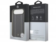 Mercedes-Benz iPhone 17 Air hoesje - Stars Leather Case MagSafe Navy