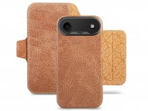 Vaja 2in1 V-Mag Leather Wallet Case MagSafe Camel - iPhone 17 Air Hoesje Leer