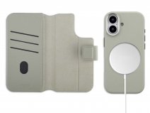 Accezz Leather 2in1 Bookcase MagSafe Grijs - iPhone 17 Hoesje Leer