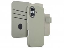 Accezz Leather 2in1 Bookcase MagSafe Grijs - iPhone 17 Hoesje Leer