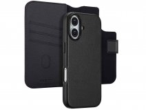 Accezz Leather 2in1 Bookcase MagSafe Zwart - iPhone 17 Hoesje Leer
