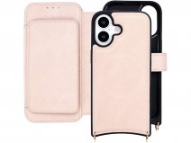 CaseMania 2in1 Bookcase met Koord en Minibag - iPhone 17 Hoesje Roze