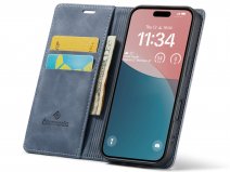 CaseMania Vintage Slim Bookcase Grijs - iPhone 17 hoesje