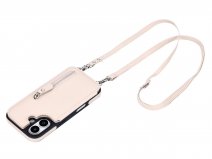 CaseMania Crossbody Wallet Case met Koord - iPhone 17 Hoesje Beige