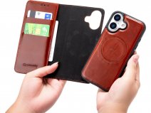CaseMania 2in1 Leather Bookcase Cognac - iPhone 17 Hoesje Leer