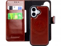 CaseMania 2in1 Leather Bookcase Cognac - iPhone 17 Hoesje Leer