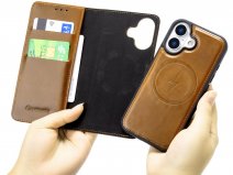 CaseMania 2in1 Leather Bookcase Tan - iPhone 17 Hoesje Leer