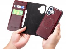 CaseMania 2in1 Leather Bookcase Bordeaux - iPhone 17 Hoesje Leer