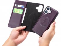 CaseMania 2in1 Leather Bookcase Paars - iPhone 17 Hoesje Leer
