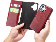 CaseMania 2in1 Leather Bookcase Rood - iPhone 17 Hoesje Leer