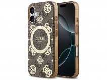 Guess Gold Monogram MagSafe Case Bruin - iPhone 17 hoesje