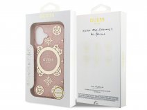 Guess Gold Monogram MagSafe Case Roze - iPhone 17 hoesje