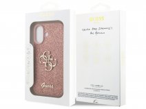 Guess Big 4G Glitter Case Roze - iPhone 17 hoesje