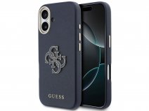 Guess Big 4G Saffiano Case - iPhone 17 hoesje Donkerblauw