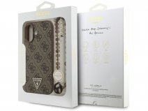 Guess Triangle Wristlet Monogram MagSafe Case Bruin - iPhone 17 hoesje