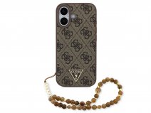 Guess Triangle Wristlet Monogram MagSafe Case Bruin - iPhone 17 hoesje