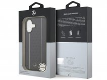 Mercedes-Benz iPhone 17 hoesje - Stars Leather Case MagSafe Navy