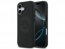 Mercedes-Benz iPhone 17 hoesje - Heritage Logo Leather Case MagSafe Zwart