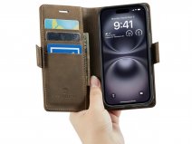 Solidenz 2-in-1 Bookcase MagSafe Bruin - iPhone 17 Hoesje