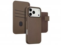 Accezz Leather 2in1 Bookcase MagSafe Bruin - iPhone 17 Pro Hoesje Leer