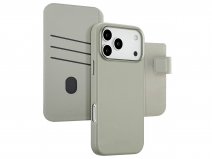 Accezz Leather 2in1 Bookcase MagSafe Grijs - iPhone 17 Pro Hoesje Leer