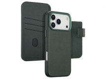 Accezz Leather 2in1 Bookcase MagSafe Groen - iPhone 17 Pro Hoesje Leer