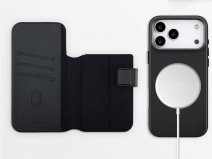 Accezz Leather 2in1 Bookcase MagSafe Zwart - iPhone 17 Pro Hoesje Leer
