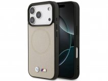 BMW M iPhone 17 Pro hoesje Leer Grijs - Wrapped Leather MagSafe Case