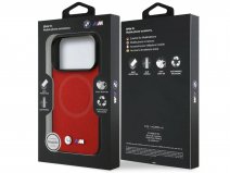 BMW M iPhone 17 Pro hoesje Leer Rood - Wrapped Leather MagSafe Case
