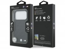 BMW M iPhone 17 Pro hoesje - Shape Leather Case met MagSafe Zwart