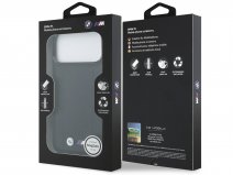 BMW M iPhone 17 Pro hoesje - Stitched Leather Case met MagSafe Zwart