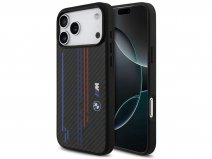 BMW M iPhone 17 Pro hoesje - Carbon Fiber Tricolor Case met MagSafe