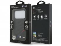 BMW M Tricolor iPhone 17 Pro hoesje - Carbon look Case met MagSafe