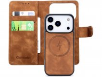 CaseMania 2in1 Bookcase MagSafe Cognac - iPhone 17 Pro Hoesje