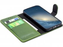 CaseMania Classic Leather Bookcase Groen - iPhone 17 Pro Hoesje Leer