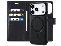 CaseMania Fine 2in1 Bookcase MagSafe Zwart - iPhone 17 Pro Hoesje