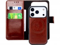 CaseMania 2in1 Leather Bookcase Cognac - iPhone 17 Pro Hoesje Leer