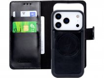 CaseMania 2in1 Leather Bookcase Zwart - iPhone 17 Pro Hoesje Leer