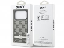 DKNY Canvas Monogram Case Zwart - iPhone 17 Pro hoesje