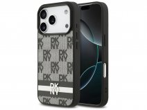DKNY Canvas Monogram Case Zwart - iPhone 17 Pro hoesje