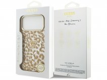 Guess Leopard Glitter MagSafe Case Goud - iPhone 17 Pro hoesje