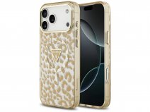 Guess Leopard Glitter MagSafe Case Goud - iPhone 17 Pro hoesje