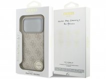 Guess Monogram iPhone 17 Pro hoesje met Bedeltje - MagSafe Case Roze