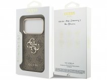 Guess Big 4G Monogram Gold Case Bruin - iPhone 17 Pro hoesje