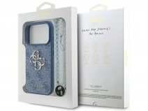 Guess Big 4G Monogram Wristlet Case - iPhone 17 Pro hoesje Blauw